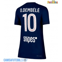 Camisa de time de futebol Paris Saint-Germain Ousmane Dembele #10 Replicas 1º Equipamento Feminina 2025-26 Manga Curta